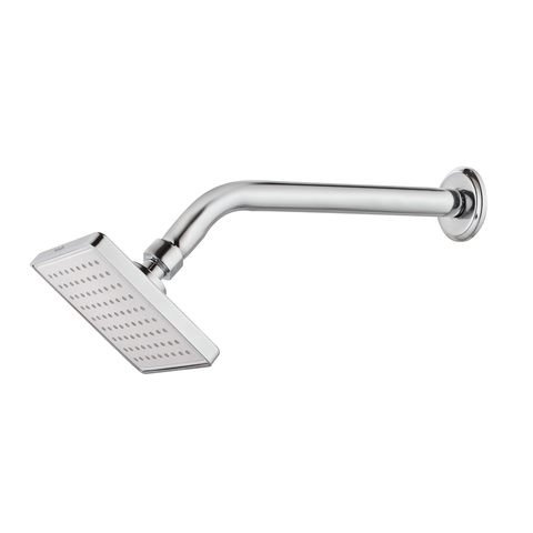 Trueliving_Alpha Overhead Shower (4.5 x 4.5 Inches) with Shower Arm (12 Inches) Silver