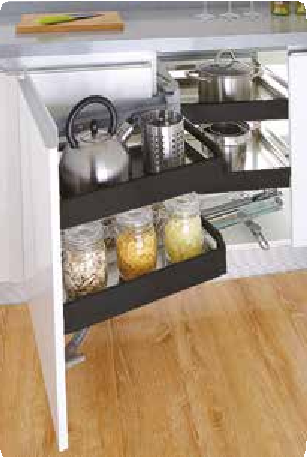 Trueliving_MATTEE BLACK MAGIC CORNER (SOFT CLOSE) 38"*20"*20" White black Strip