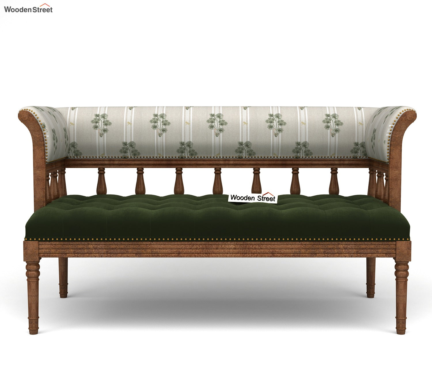 Reyes Bench With Back Rest (Cotton, Palm Leaf stripes)