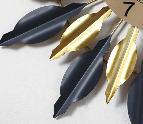 Black and Golden Designer Metal Wall Clock
