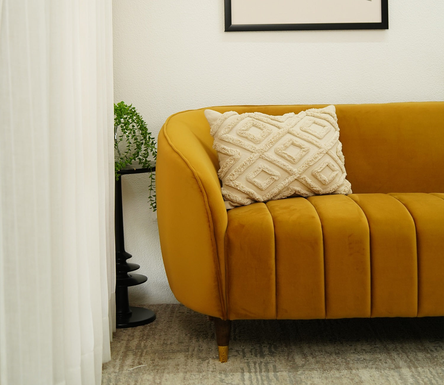 Eldric 2 Seater Sofa (Velvet, Chestnut Brown)