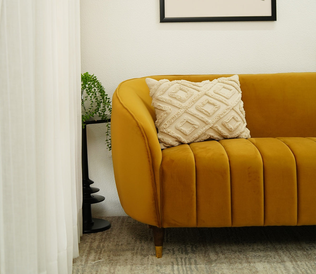 Eldric 2 Seater Sofa (Velvet, Chestnut Brown)