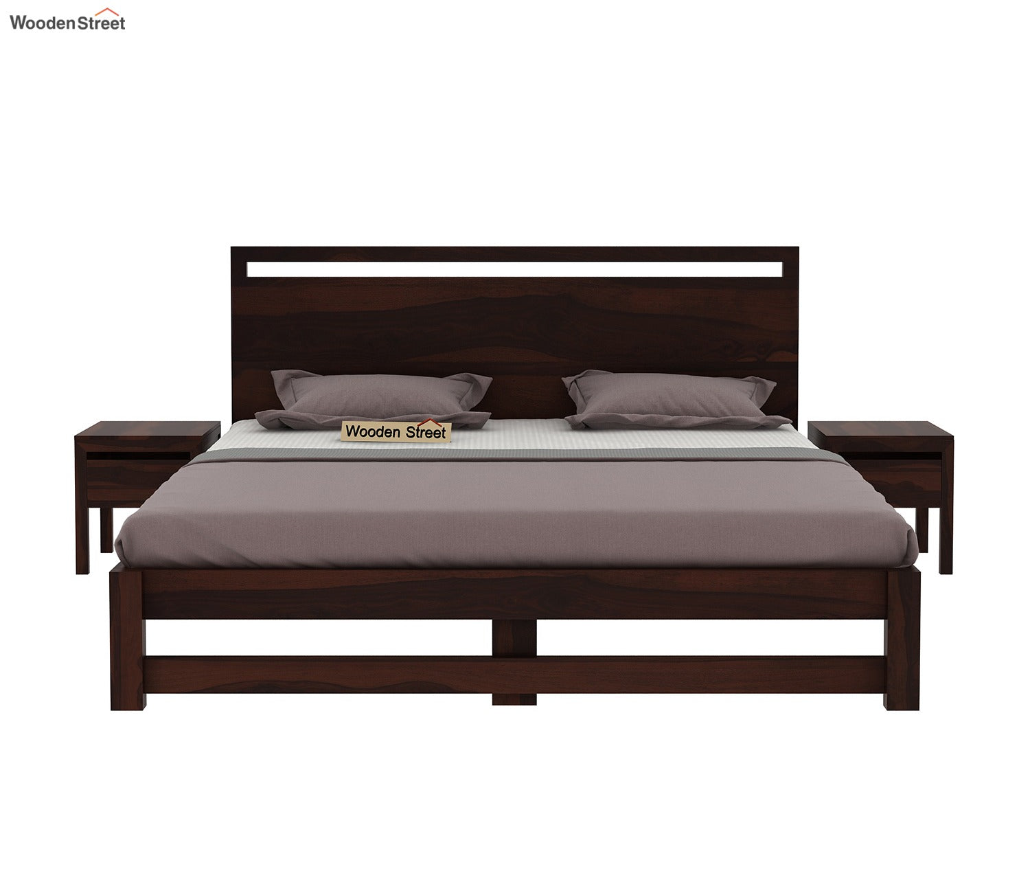 Bacon Bed without Storage (King Size, Walnut Finish)