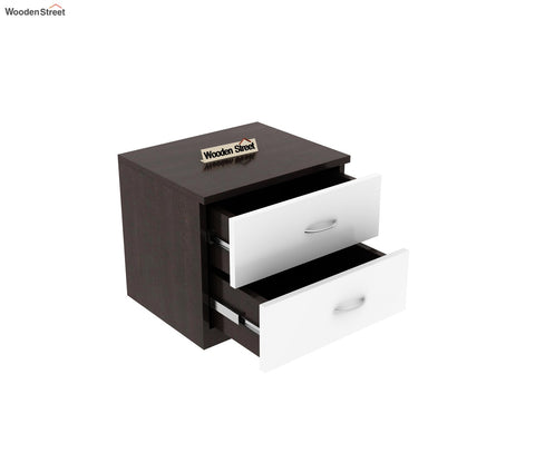 Carmen Bedside Table (Flowery Wenge-Frosty White Finish)