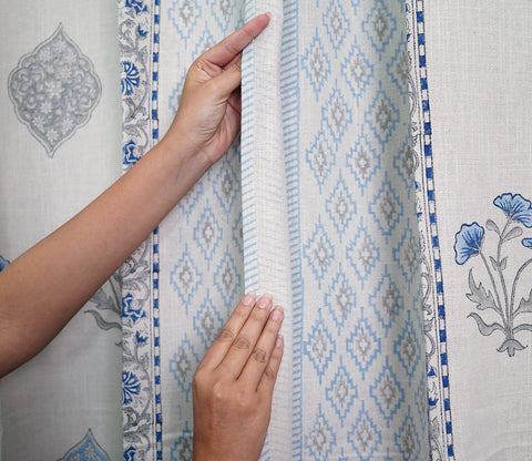 Bloom Jaal Butah 1 Piece Long Door Curtain (Beige, 9 Feet)