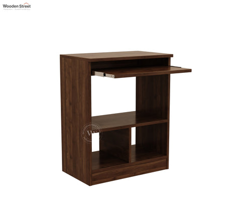 Prism Engineered Wood Study Table With Sectioned and Shelf Storage (Columbian Walnut Finish)