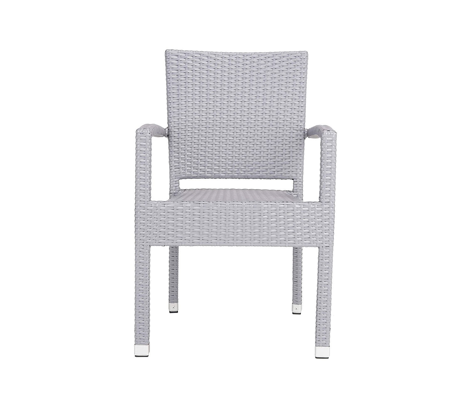 Silver Grey Rattan And Wicker Patio Chair (Set Of 2)
