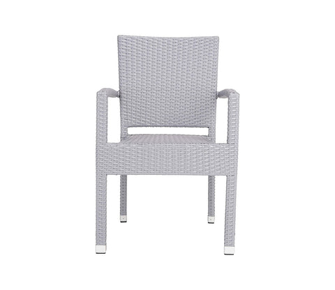 Silver Grey Rattan And Wicker Patio Chair (Set Of 2)