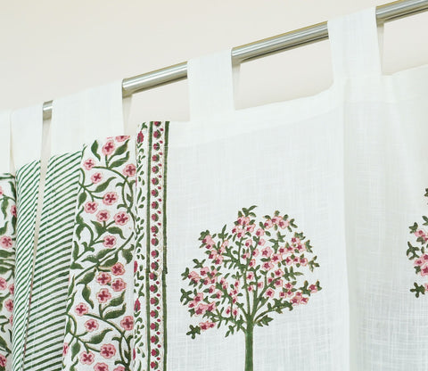 Happy Tree Jaal 1 Piece Curtain (White, 7 Feet)