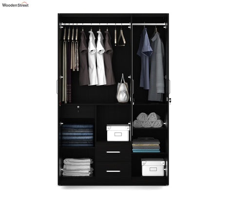 Kosmo Apex 3 Door Dresser Wardrobe (Flowery Wenge Finish)