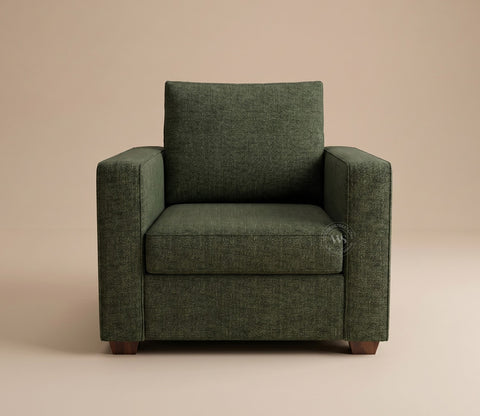 Albus One Seater Fabric Sofa (Sage Green)