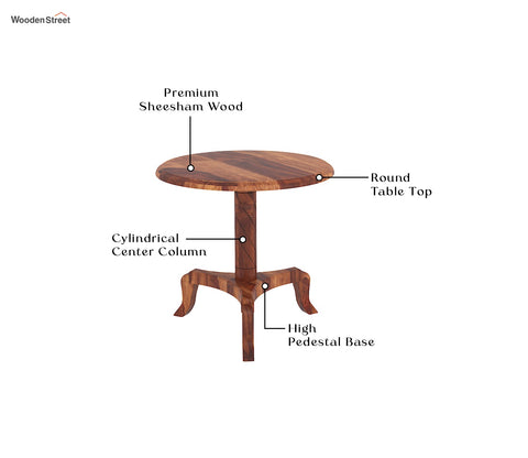 Arctic Sheesham Wood Round Stool (Honey Finish)