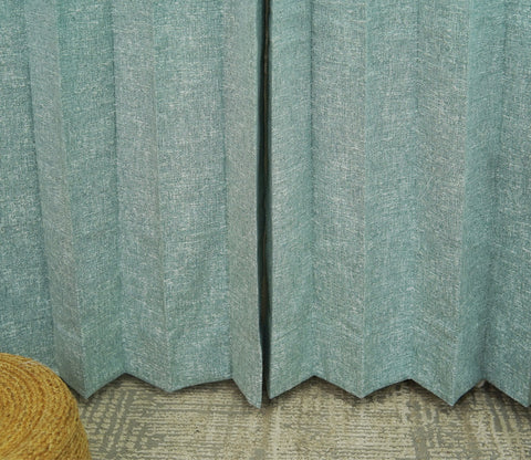 Solid Textured 1 Piece Light-Filtering Curtain (Blue, 7 Feet)