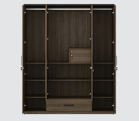 Kosmo Hover 4 Door Engineered Wood Wardrobe Without Mirror