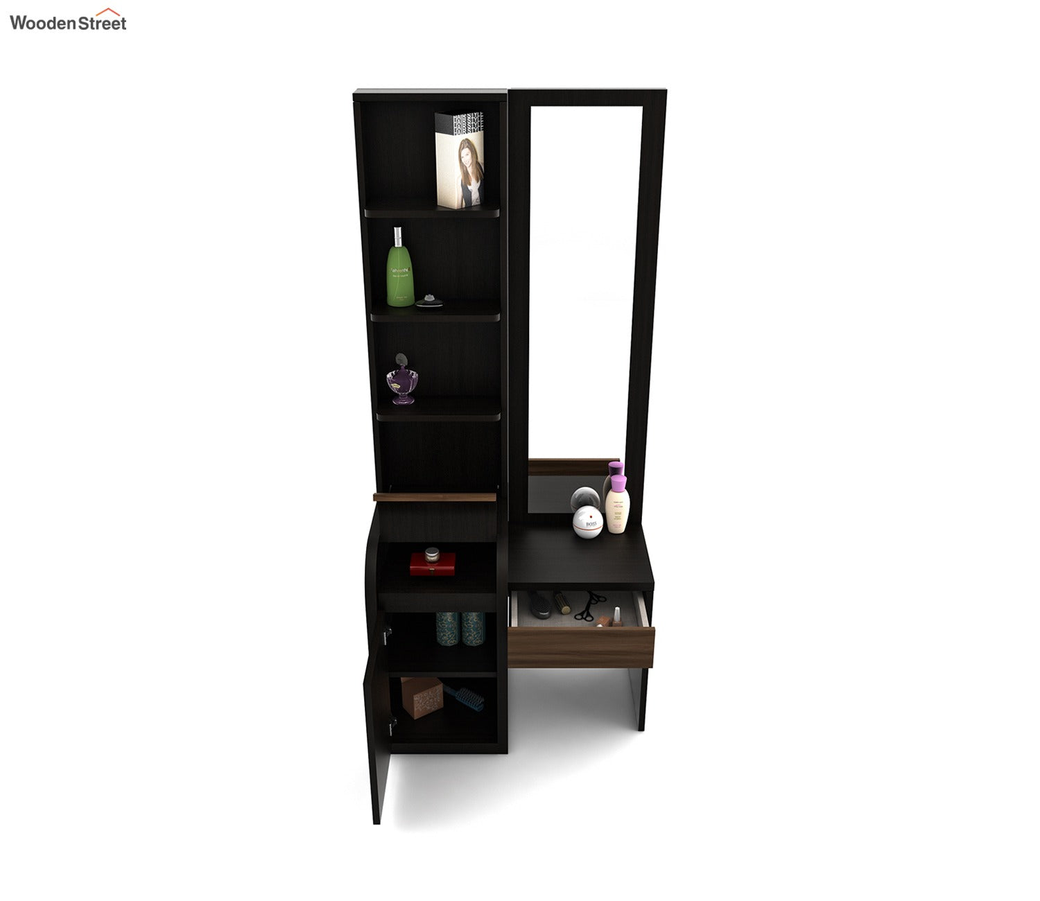 Amazon Engineered Wood Dressing Table in Natural Teak Finish