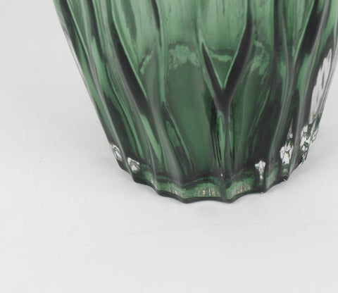 Greenwish Diamnond Textured Vase (Dark Green, L)