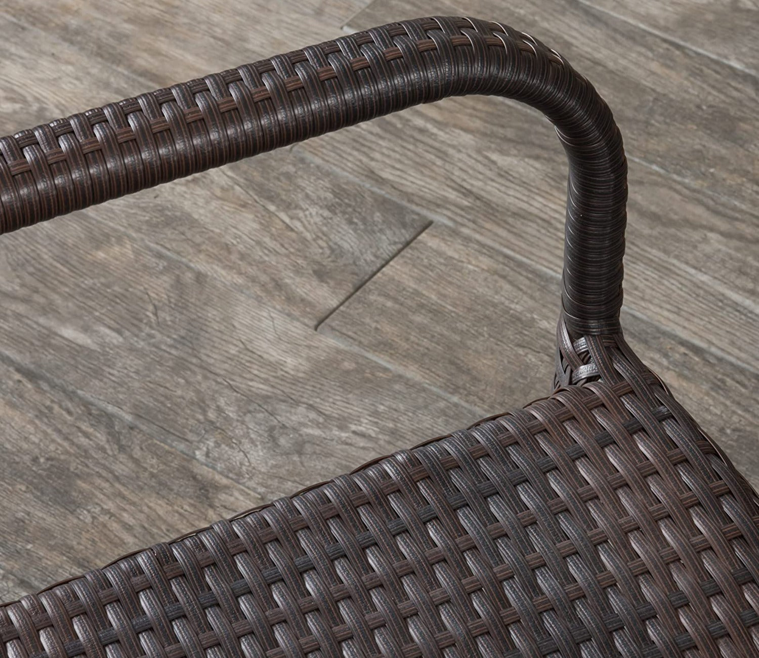 Dark Brown Wicker And Rattan 4 Seater Dining Outdoor Patio Set