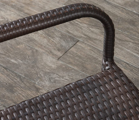 Dark Brown Wicker And Rattan 4 Seater Dining Outdoor Patio Set