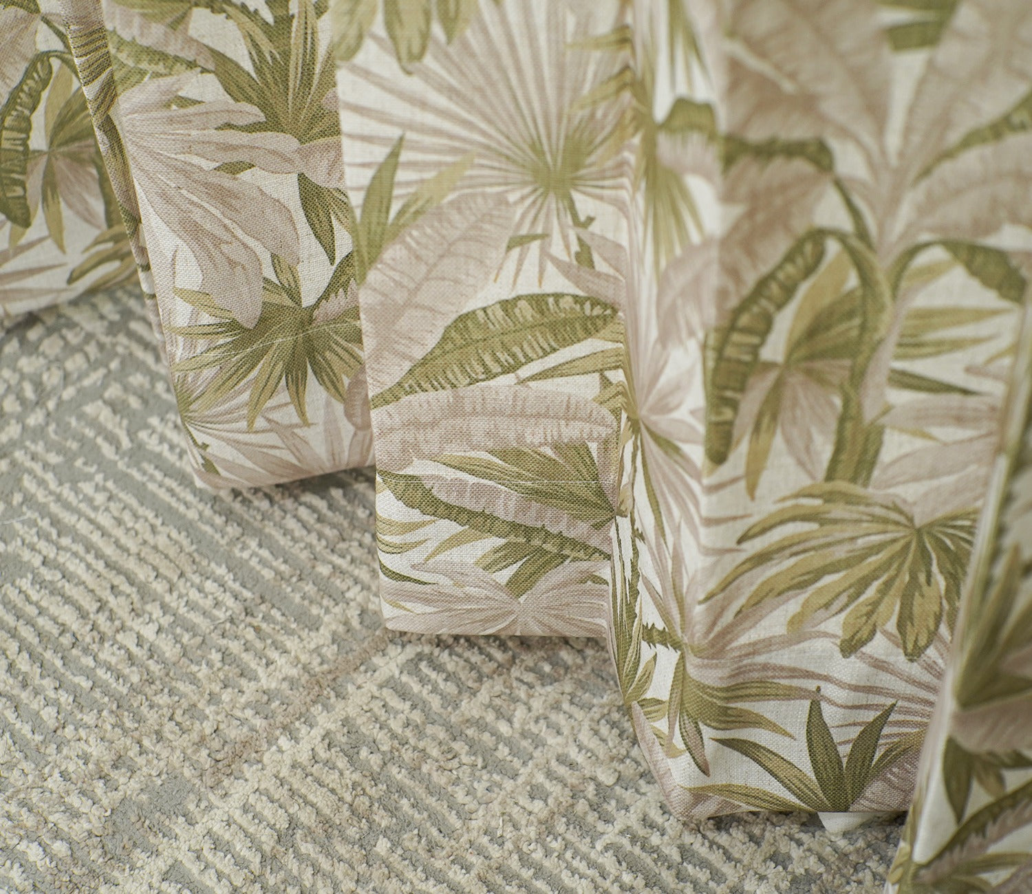 Palm Tree 1 Piece Light-Filtering Curtain (Green, 7 Feet)