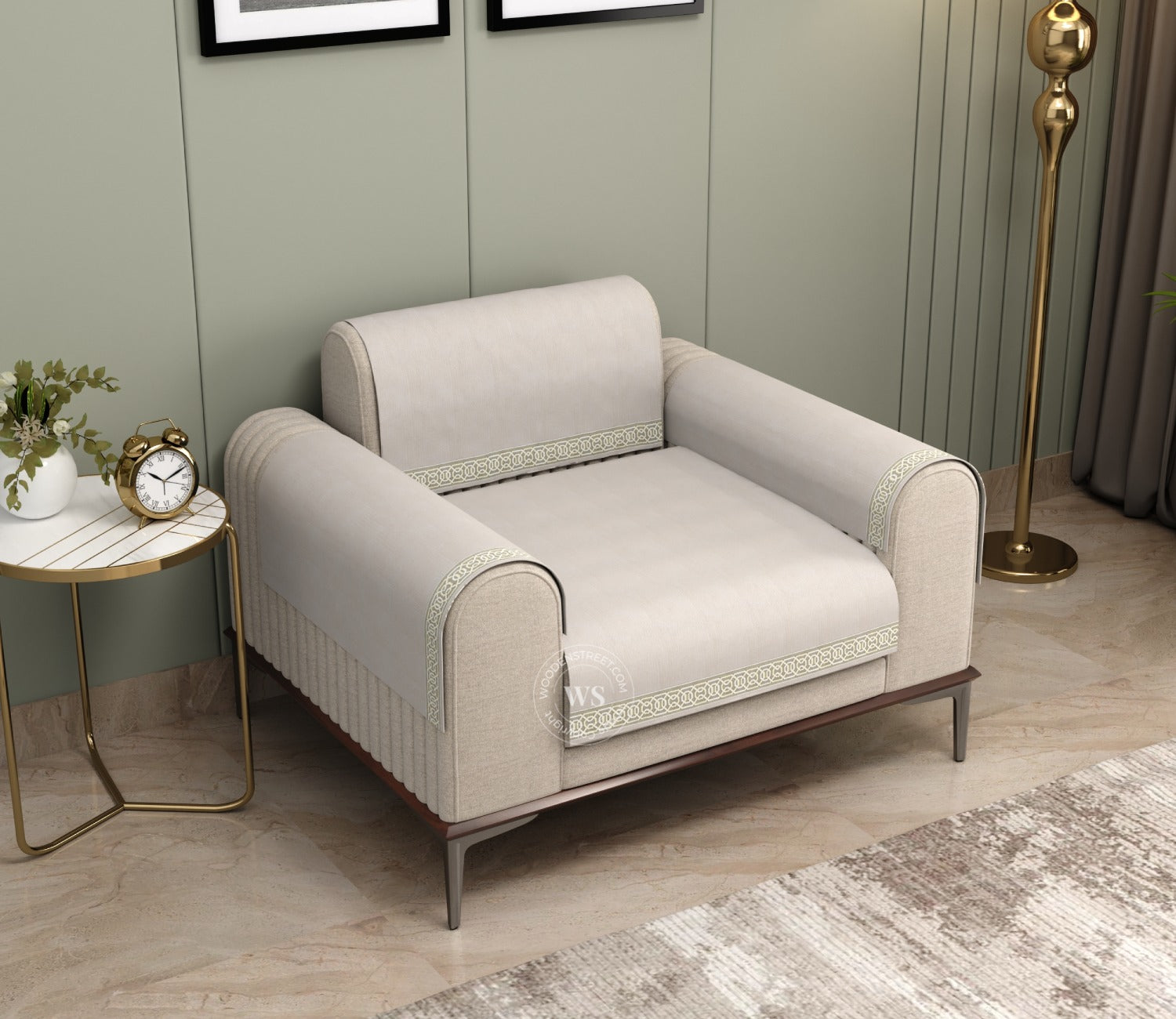Cambridge 1 Seater Premium Sofa Cover - Set of 4 (Cashew White)