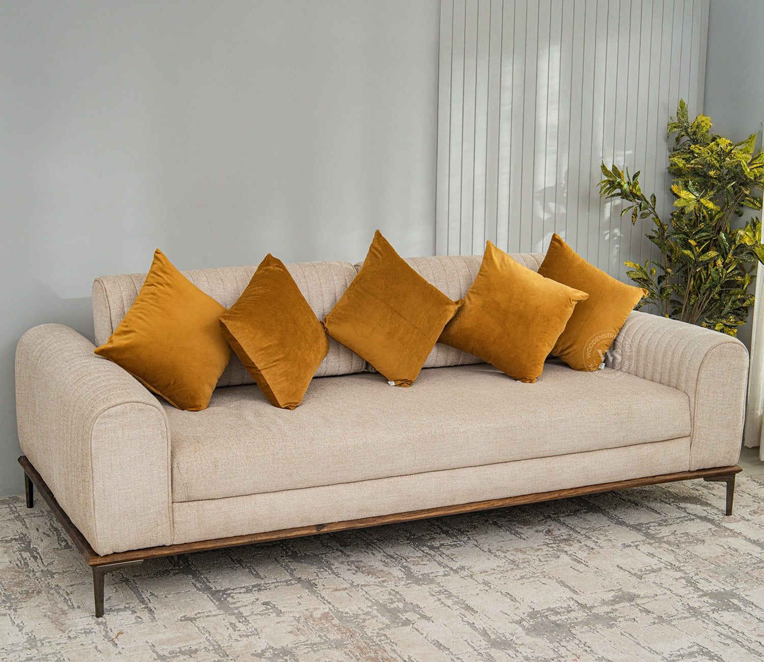 Cupid Velvet Cushion Cover - Pack of 5 (16 x 16 Inches, Chestnut Brown)