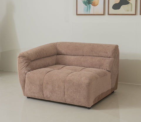 Skava Modern Bubble Tufted Fabric 3 Seater Sofa (Light Brown)