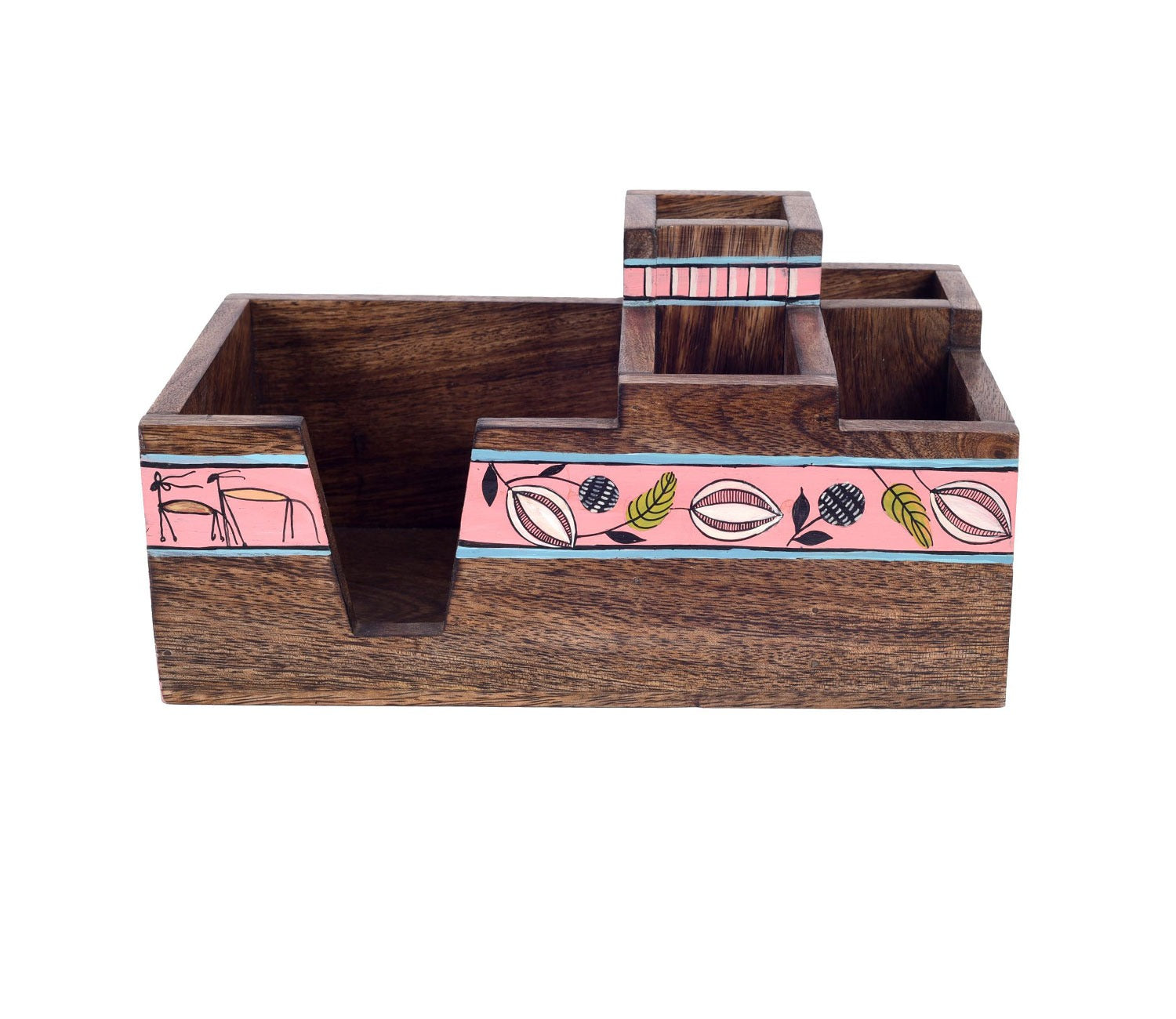 Leafy Charm Wooden Cutlery Holder