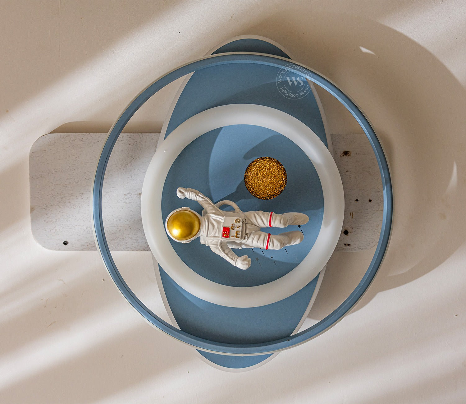 Elowen Space-Themed Wall Light with White Astronaut on Blue Base