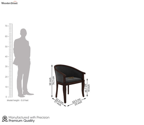 Arctic Arm Chair (Velvet, Walnut Graphite Grey)
