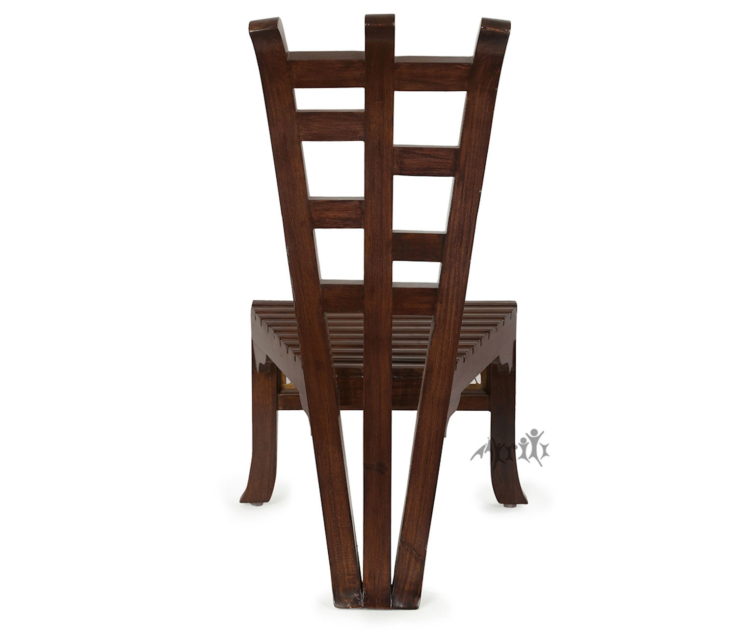 Vitta Slipper Chair in Striped Wood style finished in Walnut Colour
