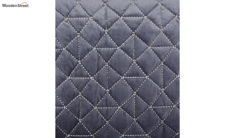 Velvet Quilted Cushion Cover - Set Of 1 (Grey, 18 x 18 inch)