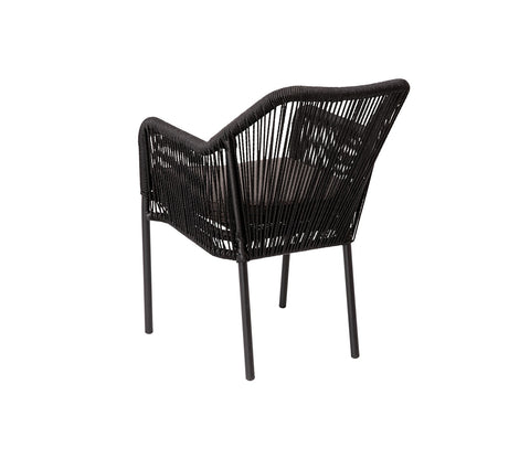 Black Rope 2 Seater Chair Set And Brown Cushions