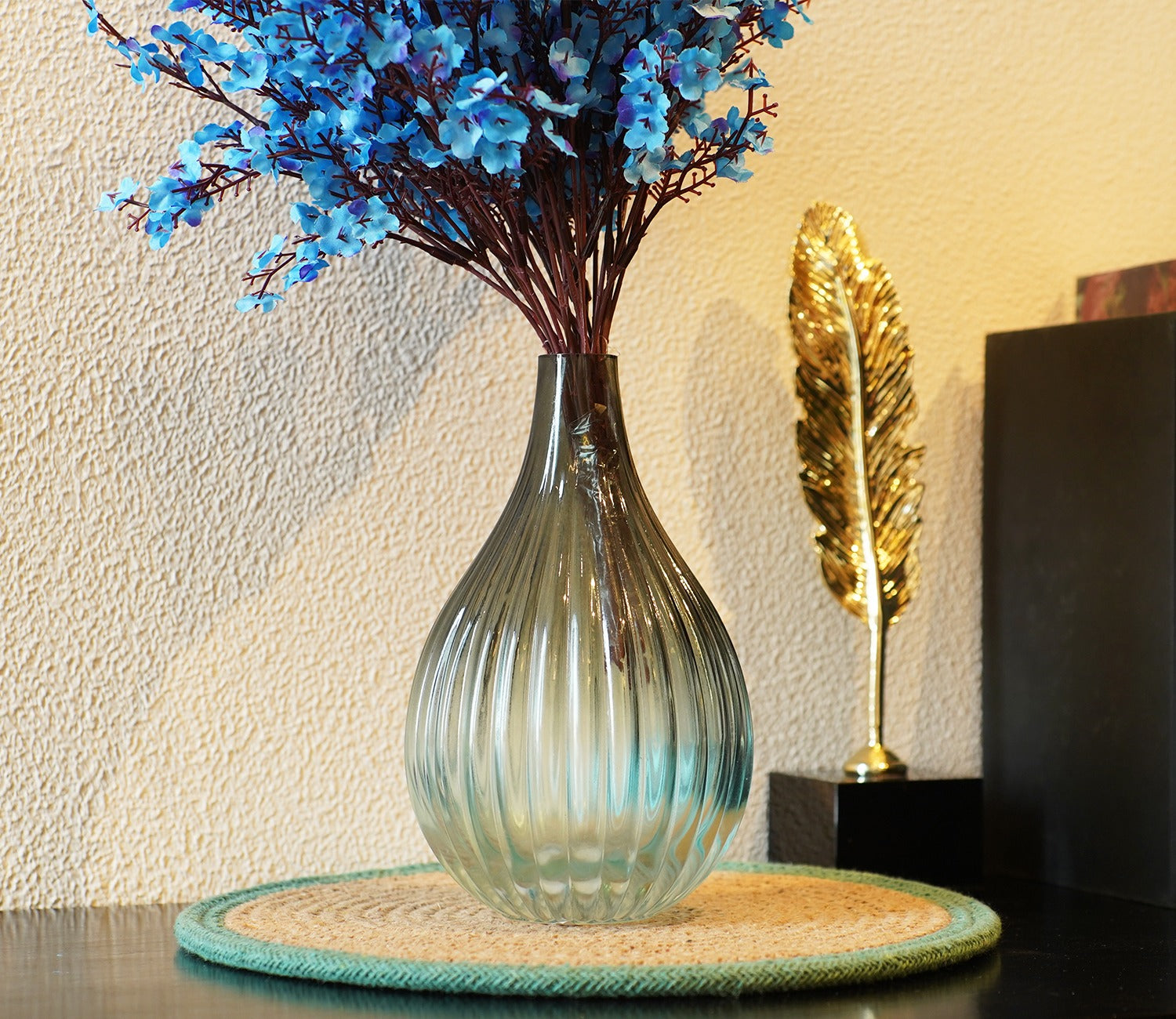 Harmony Gypsophila Artificial Flower- Set Of 5 (Blue)