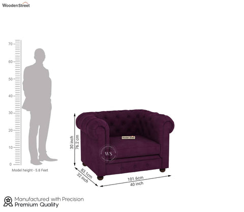 Henry 1 Seater Sofa (Velvet, Mulberry Pink)