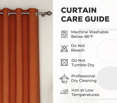 Solid Plain 1 Piece Light-Filtering Curtain (Orange, 7 Feet)