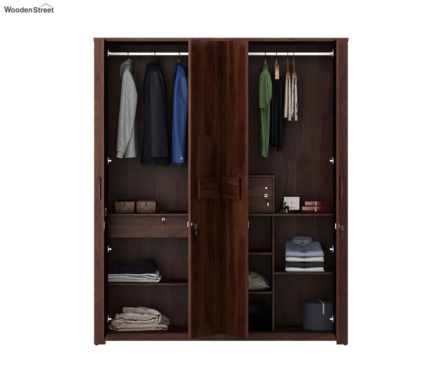 Kosmo Artisan 4 Door Engineer Wood Wardrobe