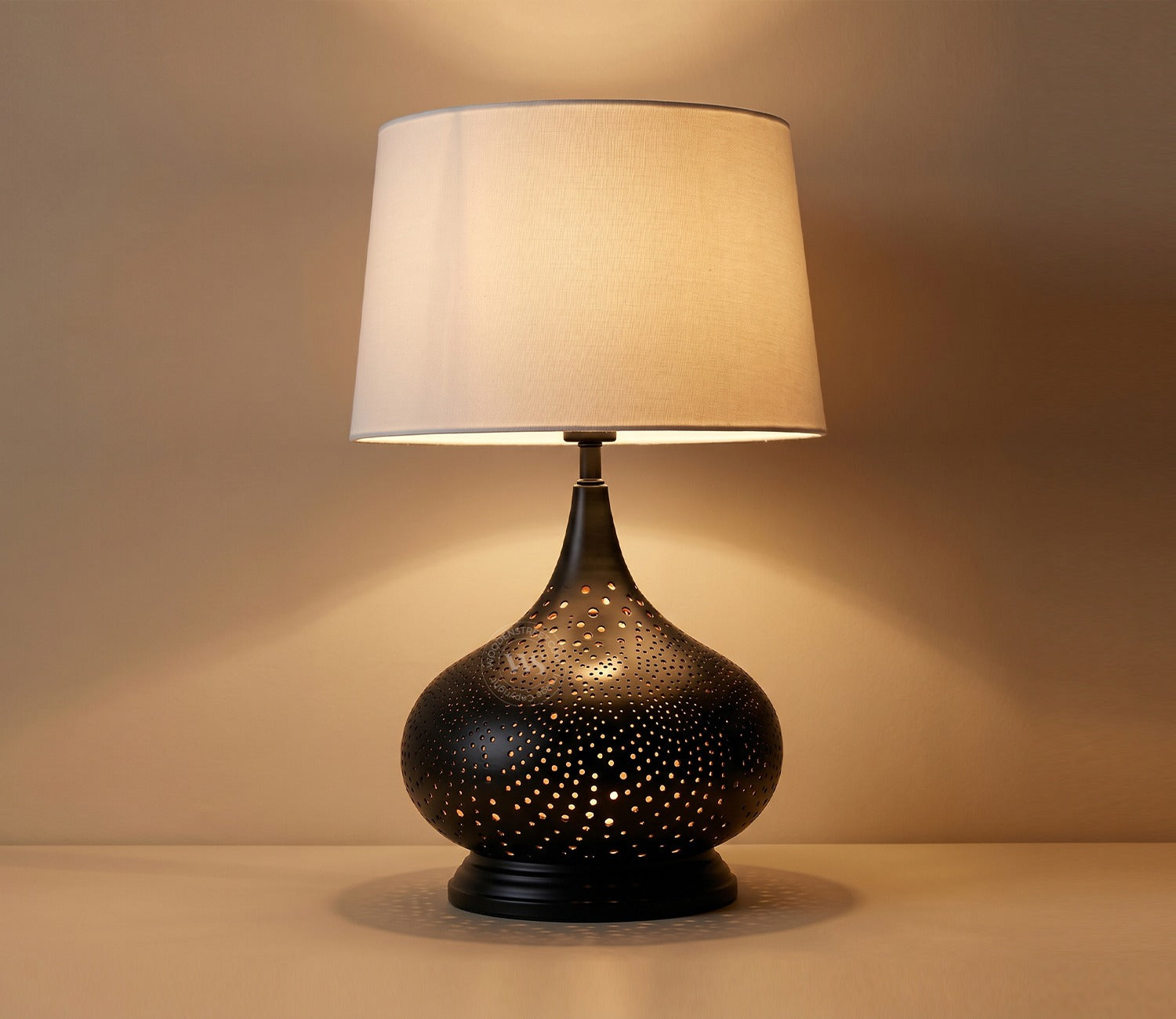 Wick Metal Black Table Lamp