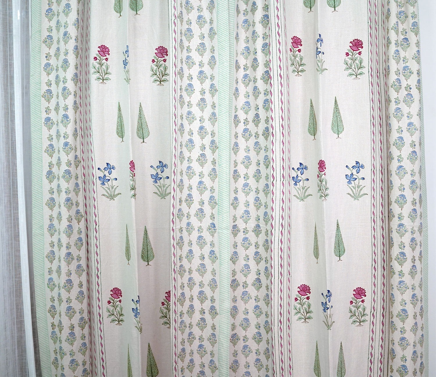 Gardenia Multi Butah 1 Piece Long Door Curtain (Beige, 9 Feet)
