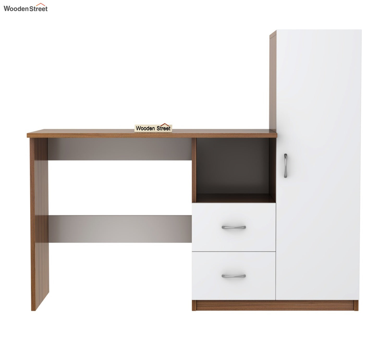 Alister Engineered Wood Study Table (Exotic Teak Frosty White)