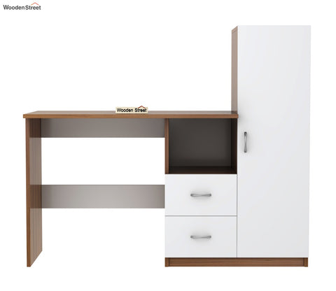 Alister Engineered Wood Study Table (Exotic Teak Frosty White)