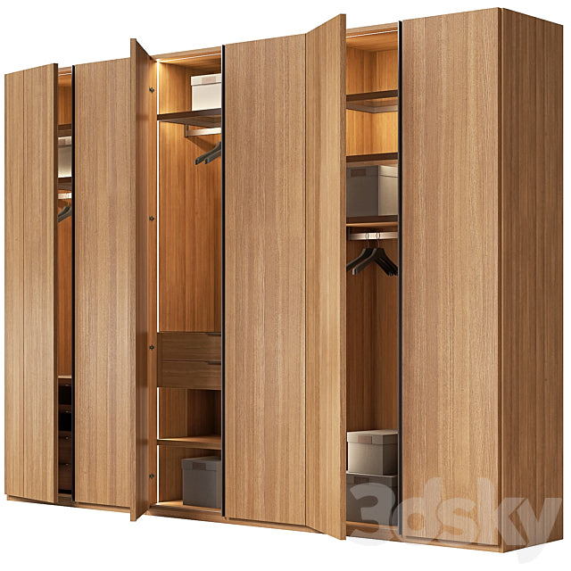 Trueliving 5 Cabinet Open Kids Designer wardrobes Laminated Finish & PU Finish with Drawers 8Ft *2Ft *9Ft -2438.4MM X 609MM X 2743.2MM)