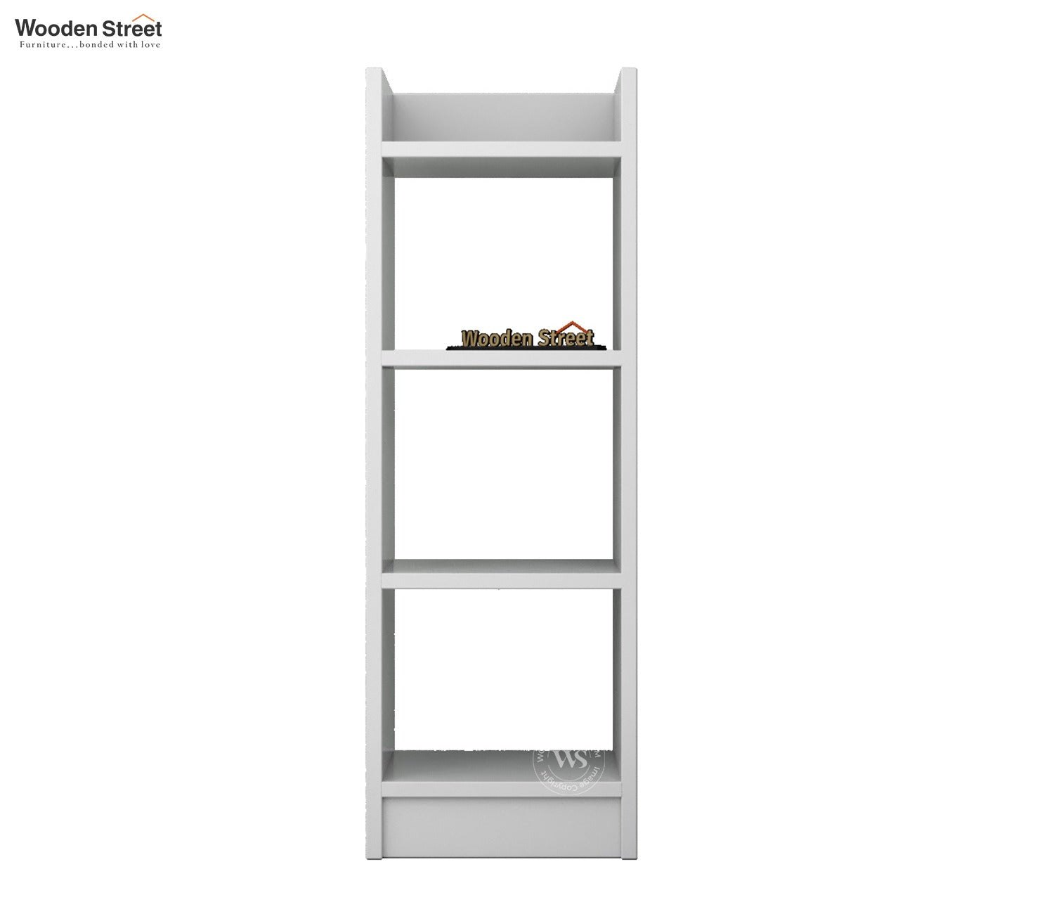 Fleming Engineered Wood Book Shelf With Open Storage (Frosty White Finish)
