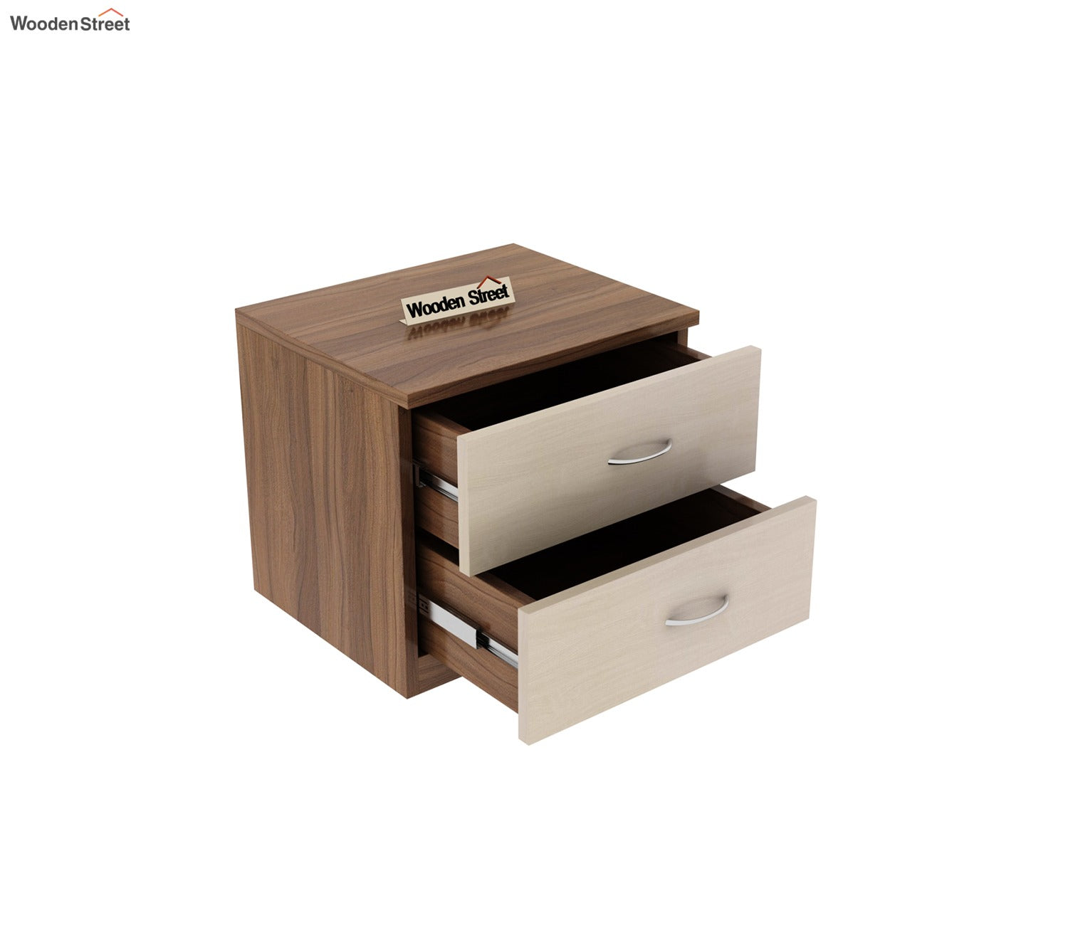 Carmen Bed Side Table (Exotic Teak - Ice Beech Finish)