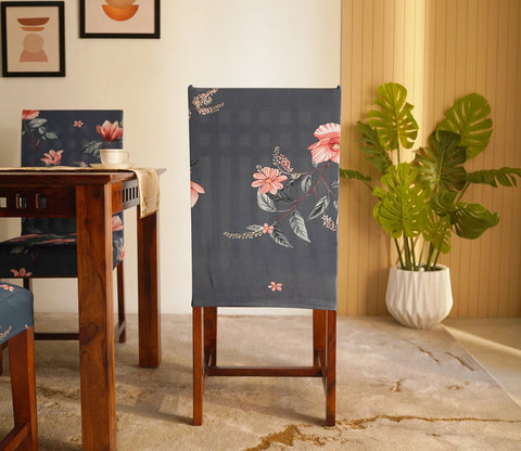 Flaubert Floral Printed Polyester Spandex 1 Piece Chair Cover (Blue)
