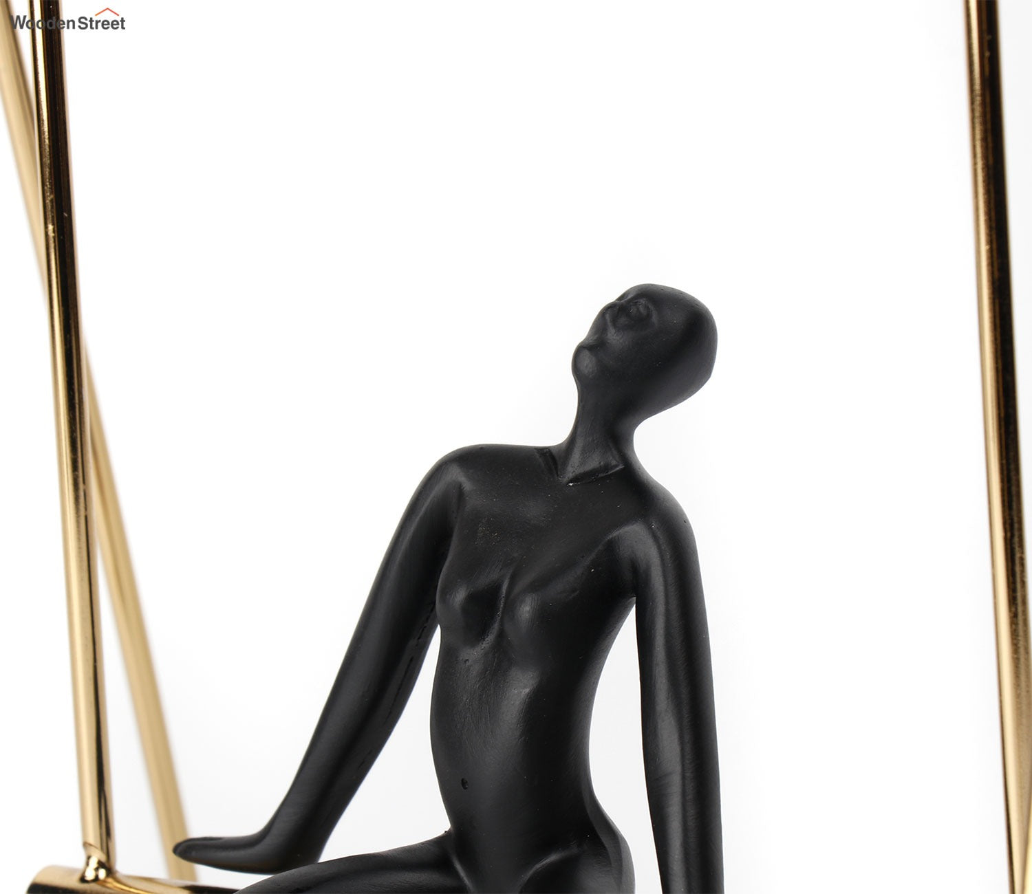 Human on a Golden Swing Figurine (S, Black)