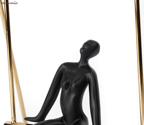 Human on a Golden Swing Figurine (S, Black)