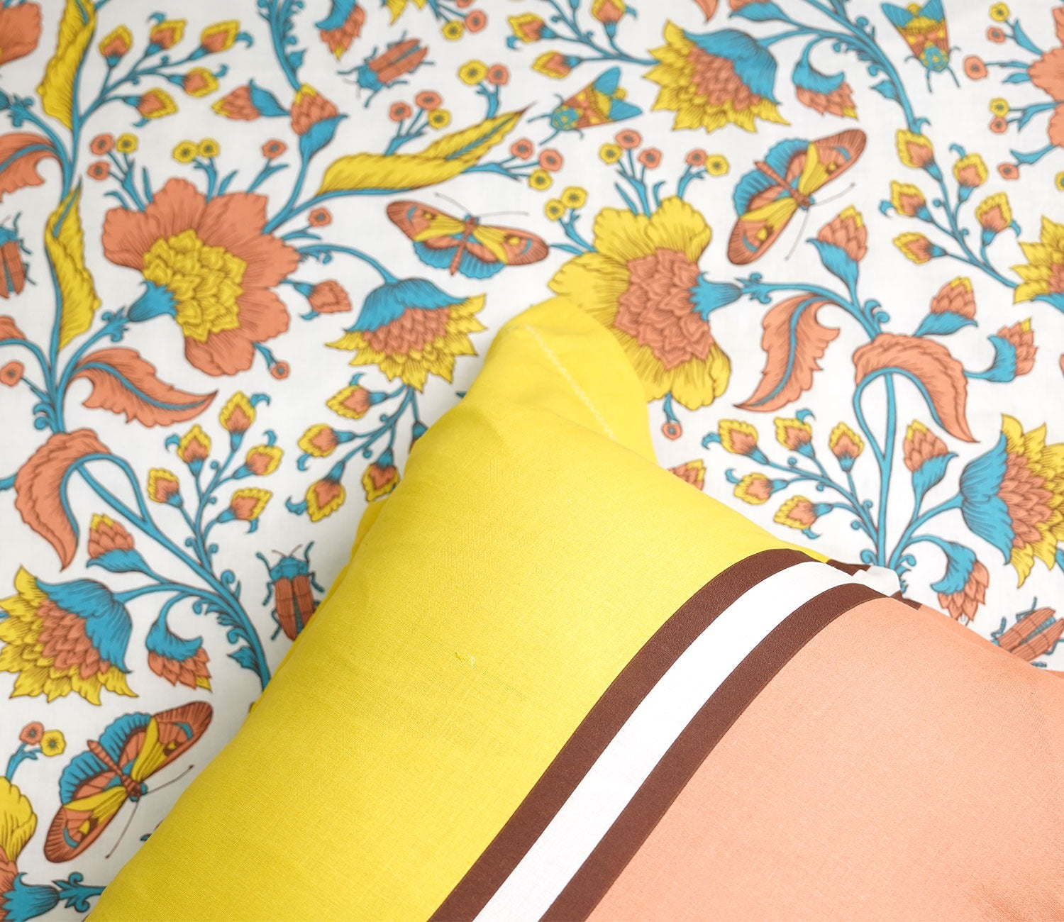 Pernia Moments Queen Size Bedsheet (Orange)