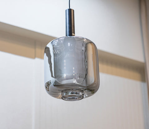 Lustrous Glass Pendant Light (Grey)