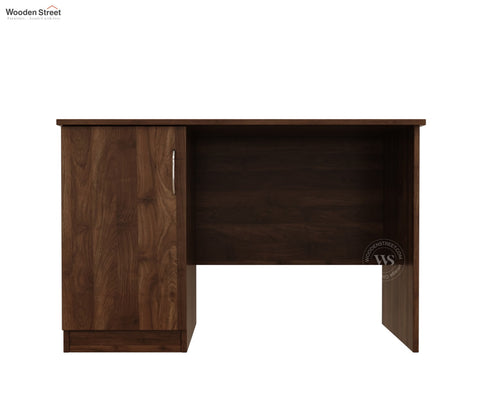 Arc Engineered Wood Study Table With 2 Layer Closed Storage Cabinet (Columbian Walnut Finish)