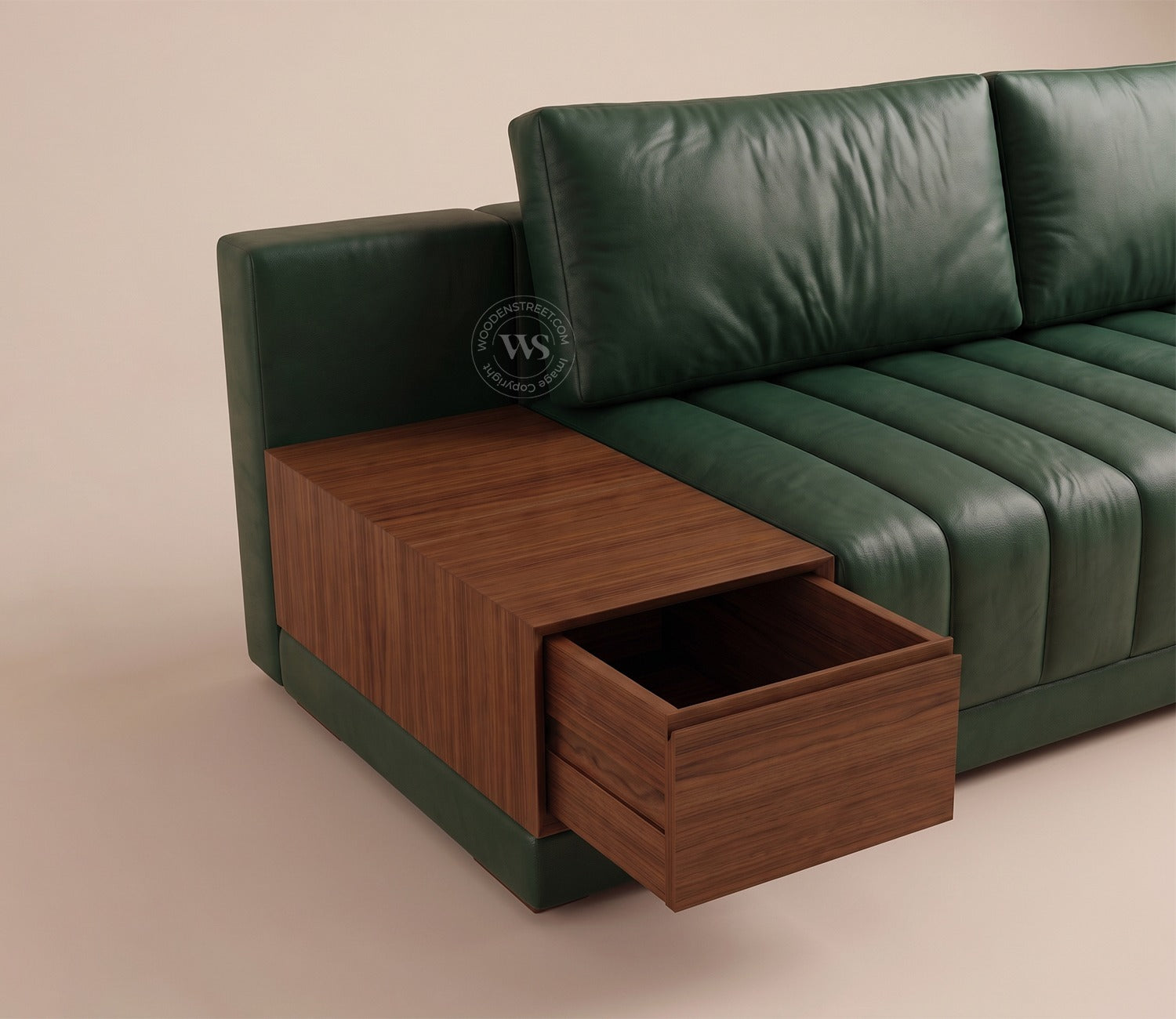 Oasis L-Shape Left Aligned Sectional Sofa (Leatherette, Leaf)